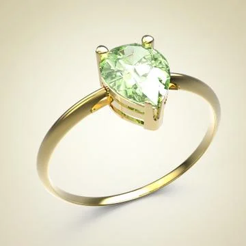 Wedding ring wiith diamond. 3D illustration Stock Illustration