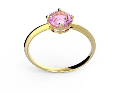 Wedding ring wiith diamond isolated on white background Stock Illustration