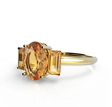 Wedding ring wiith diamond isolated on a white background Stock Illustration