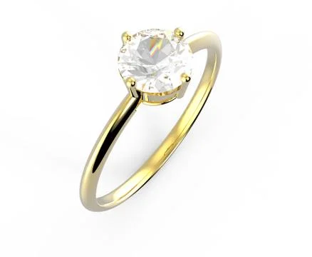 Wedding ring wiith diamond isolated on white background. Stock Illustration