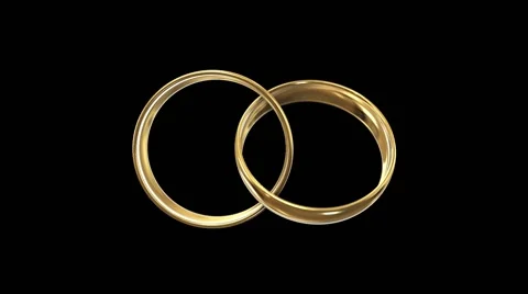 Wedding rings alpha channel Stock Footage