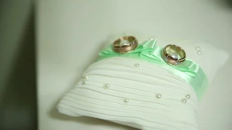 Wedding rings and decor Stock Footage 46940194