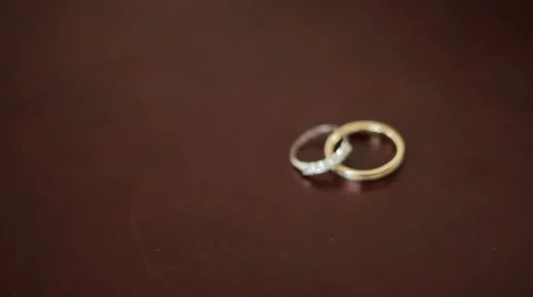 Wedding Rings Are on the Table Stock Footage 61985495