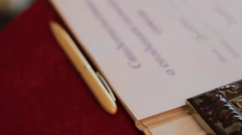 Wedding rings on the background of Marsala. Stock Footage 65331753