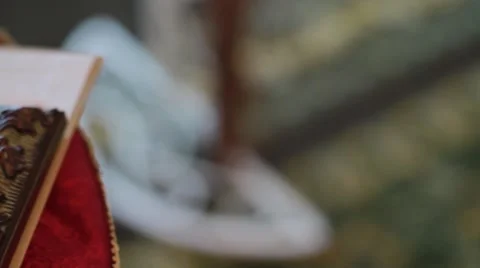 Wedding rings on the background of Marsala. Stock Footage 65331775