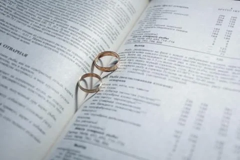 Wedding rings on the background Stock Photos