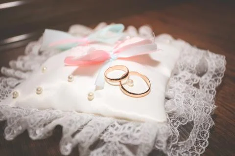 Wedding rings on the background Stock Photos