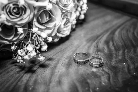 Wedding rings on the background Stock Photos