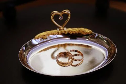 Wedding rings background Stock Photos
