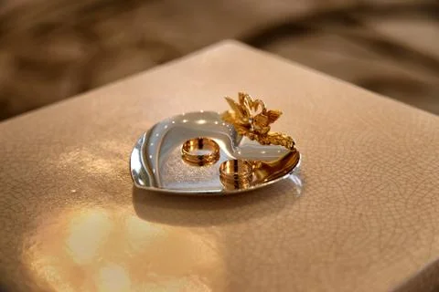 Wedding rings background Stock Photos