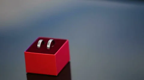 Wedding rings on a beautiful background Stock Footage 44300389