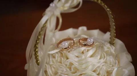 Wedding Rings On Box Stock Footage 62408080