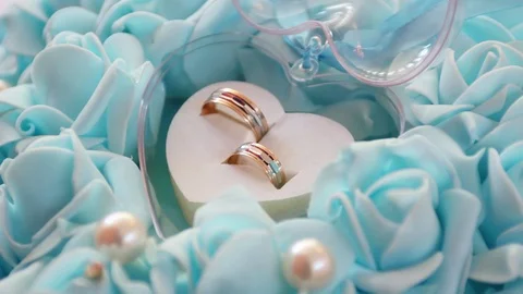 Wedding rings in box Stock Footage 71971719