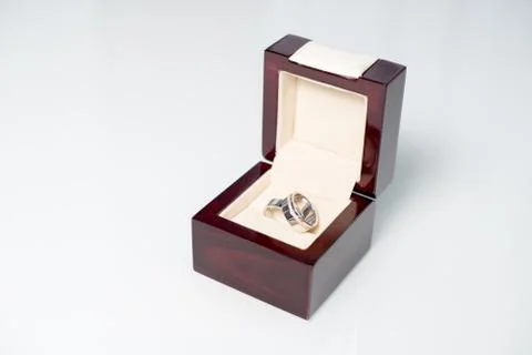 Wedding rings in a box Stock Photos