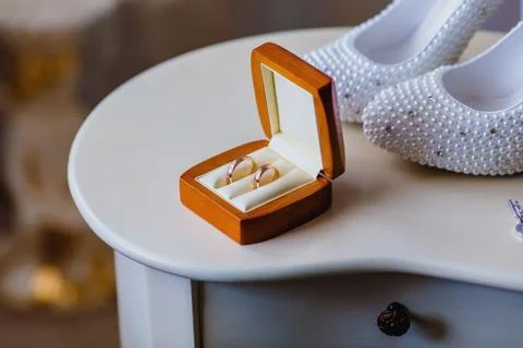 Wedding rings in a box	 Stock Photos