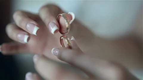 Wedding rings close-up Stock Footage 60122225