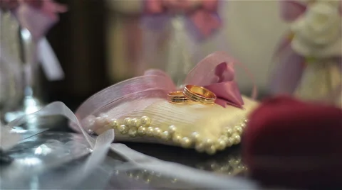 Wedding rings close-up Stock Footage 60122332