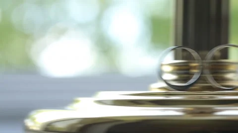 Wedding Rings Close-up Stock Footage 65052494