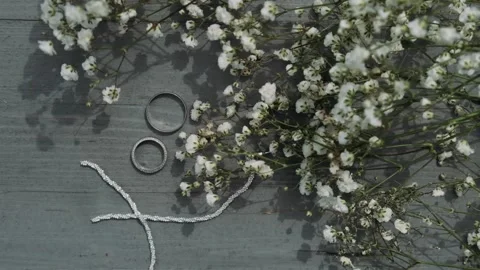 Wedding rings close-up Stock Footage 246583633