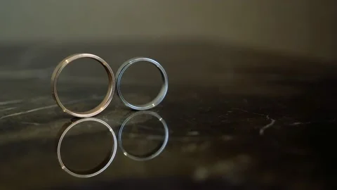 Wedding rings close-up. Lights and shadows Stock Footage 144626470
