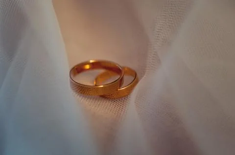 Wedding rings, close-up Stock Photos