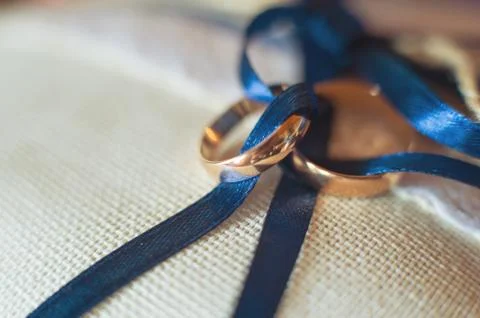 Wedding rings, close-up Stock Photos