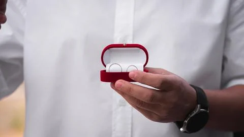 Wedding rings close Stock Photos