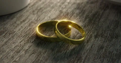 Wedding Rings Closeup shot in a 3D animation Stock Footage 251355390