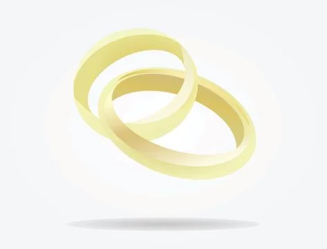 Wedding rings connected Stock Illustration