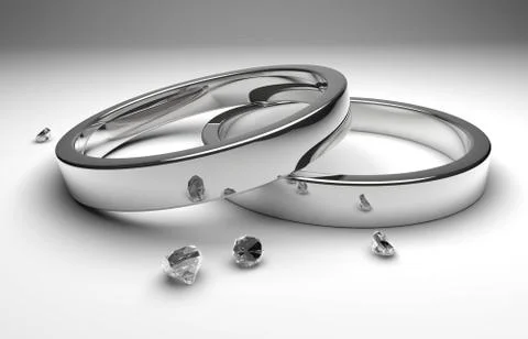 Wedding rings with diamond Stock Illustration