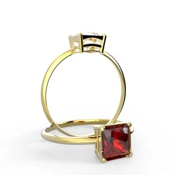 Wedding rings with diamonds. 3D rendering Stock Illustration