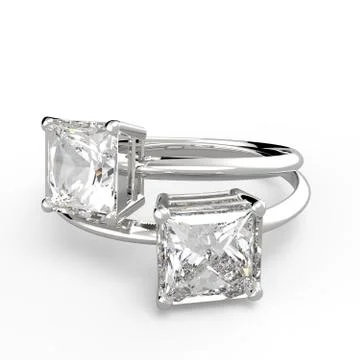 Wedding rings with diamonds. 3D rendering Stock Illustration