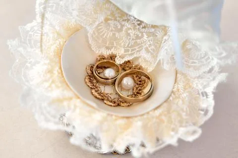 Wedding rings with different backgrounds Stock Photos