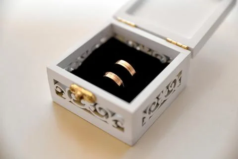 Wedding rings with different backgrounds Stock Photos