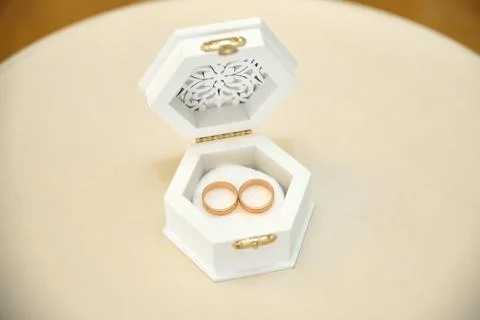 Wedding rings with different backgrounds Stock Photos