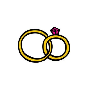Wedding rings doodle icon, vector illustration Stock Illustration