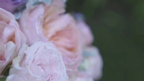 Wedding rings in flowers closeup. Stock Footage 76132568