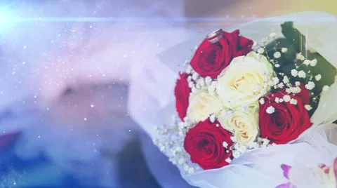 Wedding rings with flowers Stock Footage 68999410