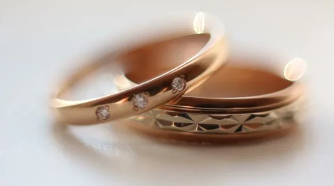 Wedding rings Stock Footage 45831754