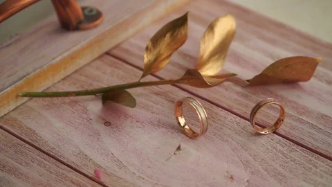 Wedding rings Stock Footage 119775372
