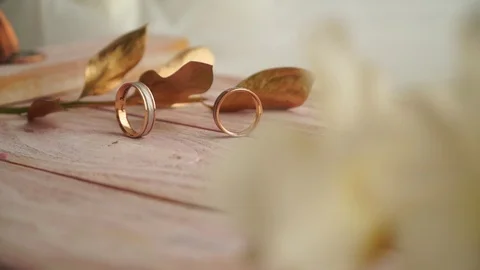 Wedding rings Stock Footage 119775376