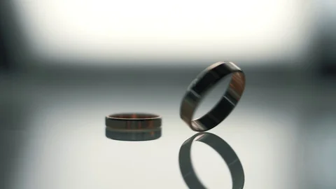 Wedding rings in gold at a wedding close-up, slow motion Stock Footage 102711254