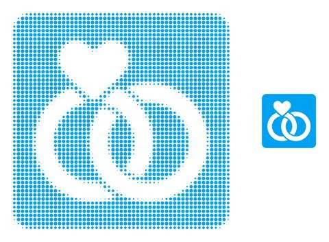 Wedding Rings Halftone Dot Icon 스톡 일러스트