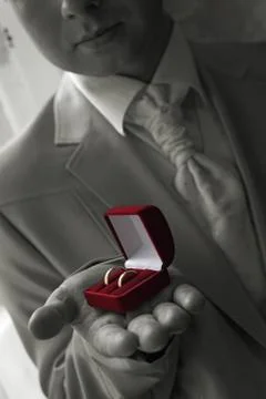 Wedding rings, hand Stockfoto's