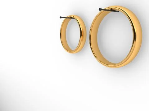 Wedding rings hanging on nails Ilustração Stock