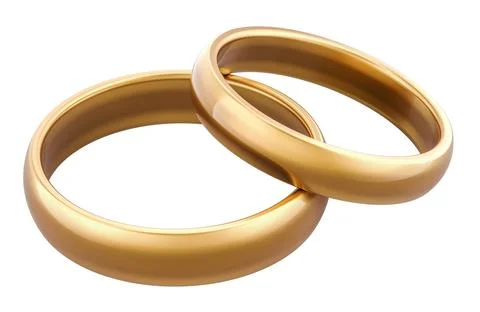 Wedding rings his and hers matching set, 3D rendering Stockillustratie