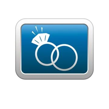 Wedding rings icon on blue Stock Illustration
