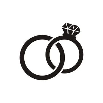 Wedding rings icon Illustrazione stock