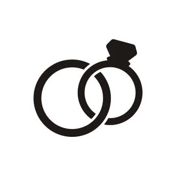 Wedding rings icon Illustrazione stock