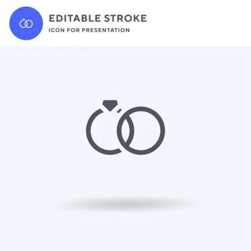Wedding Rings icon vector, filled flat sign, solid pictogram isolated on white 스톡 일러스트